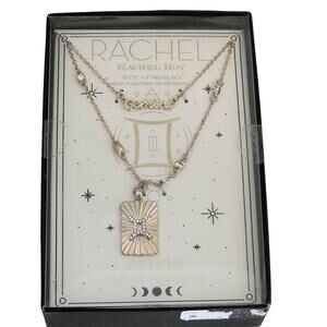 Gold Gemini Zodiac Necklace Set New in Box Rachel Rachel Roy